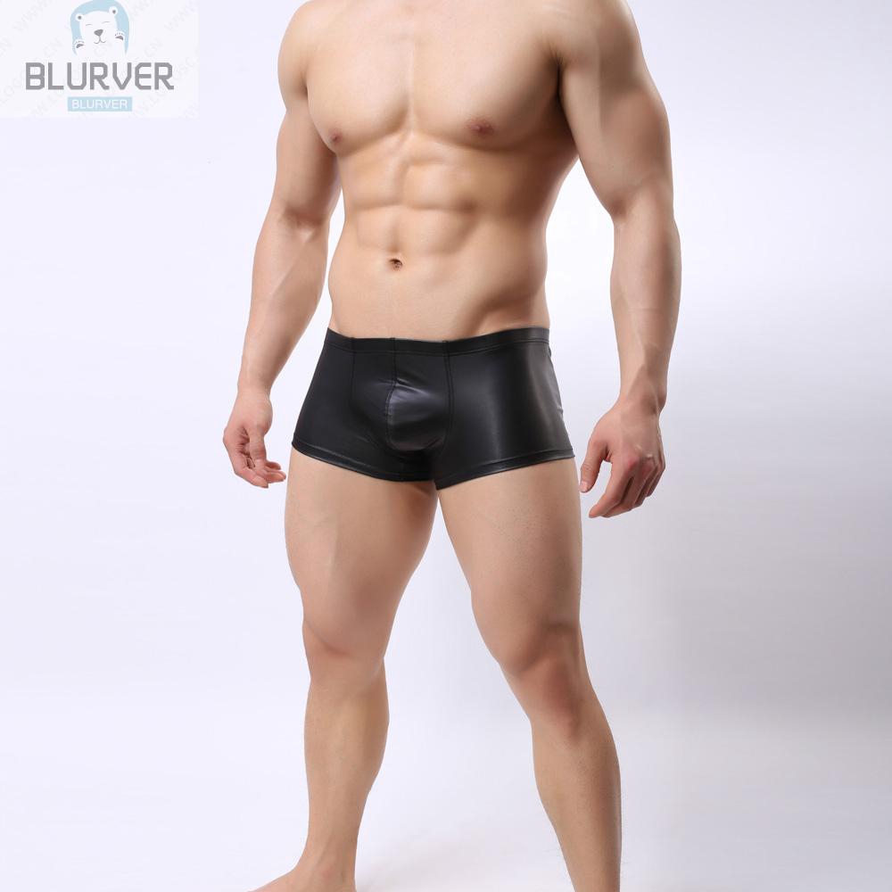 Quần lót boxer da pu lưng thấp quyến rũ cho nam chất lượng cao