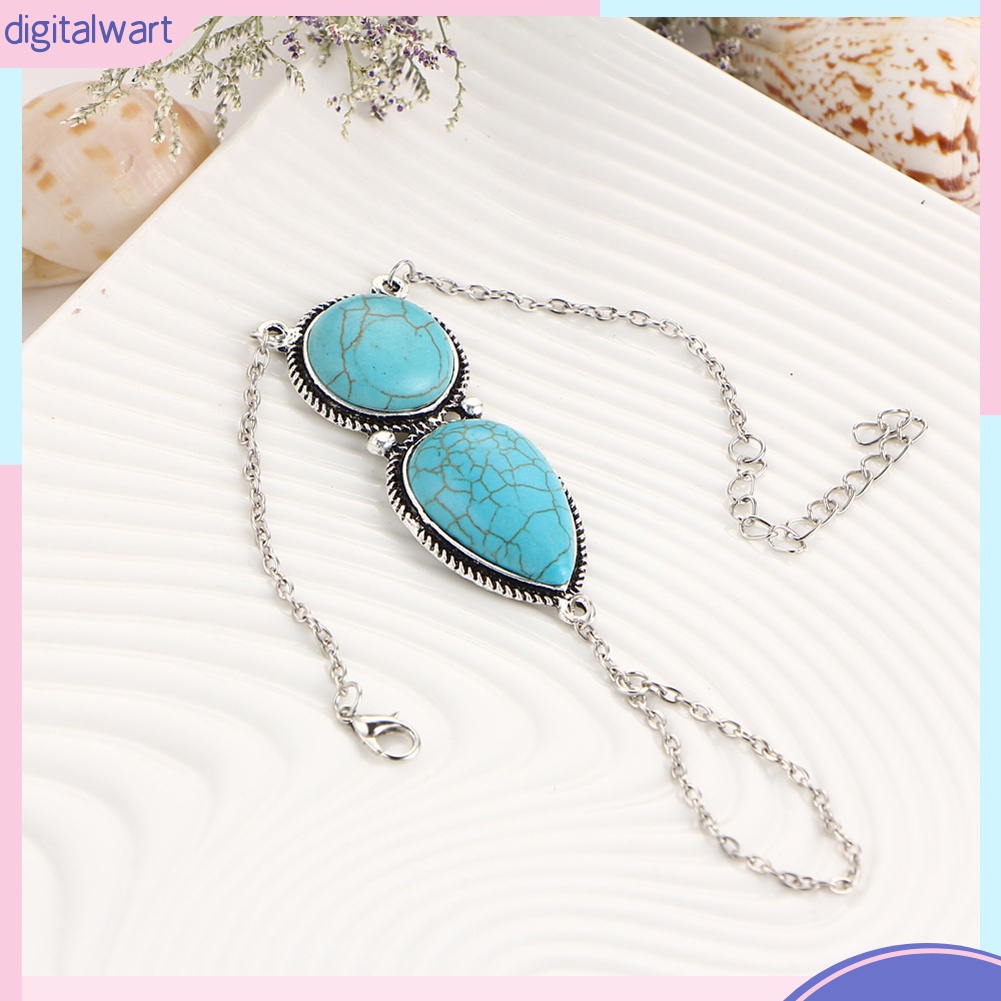 Lắc tay nối nhẫn đính hạt đá cẩm thạch thời trang