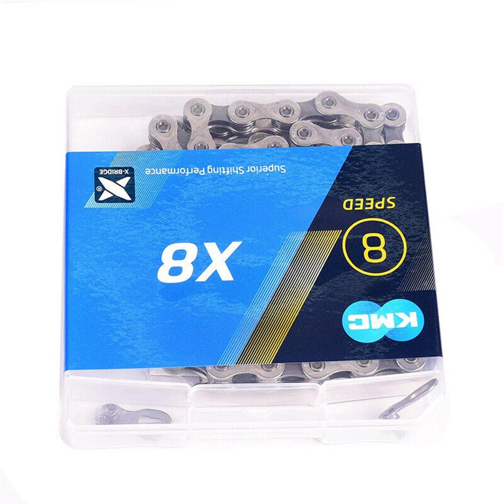 Dây Xích Sên Xe Đạp KMC X8 116 Link FullBox - 8 Speed - Màu Bạc Xám