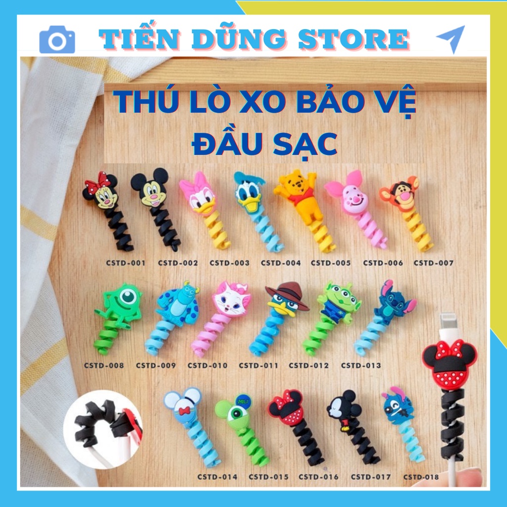 Thú Lò Xo Bảo Vệ Cáp Sạc / Tai Nghe Hình Thú Dễ Thương Độc Đáo