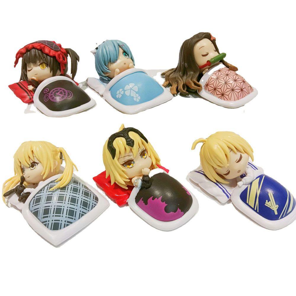 Set 6 Mô Hình Nhân Vật Phim Hoạt Hình Demon Slayer Bằng PVC WMES15H