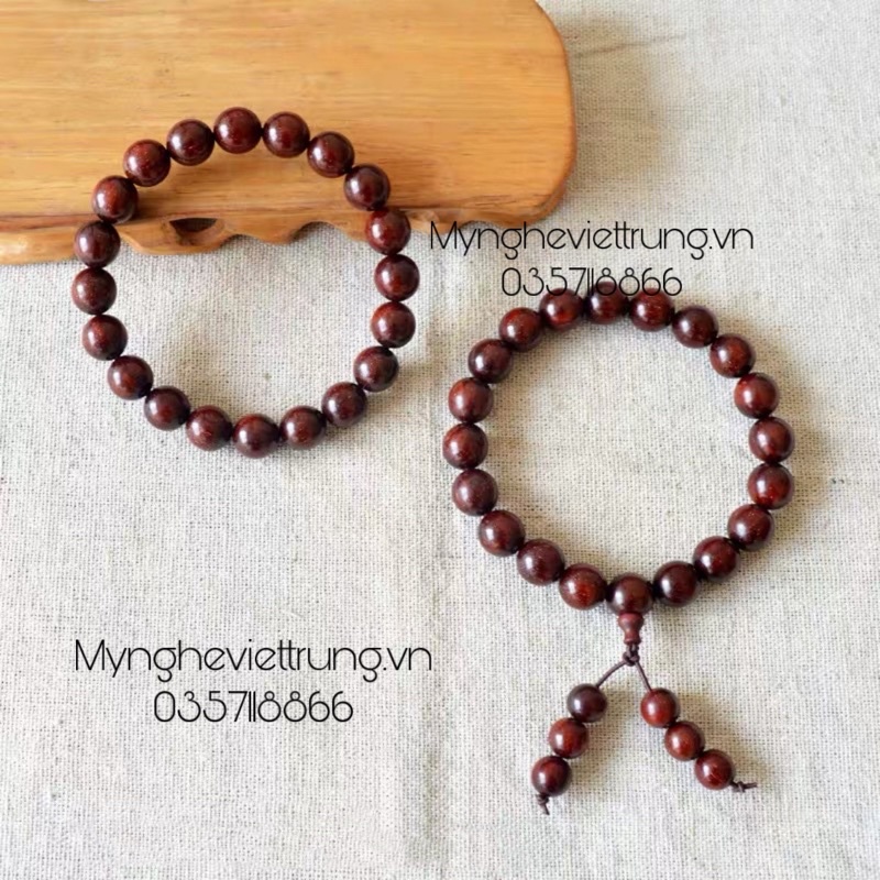 VÒNG TAY GỖ TỬ ĐÀN ẤN ĐỘ CỠ 8MM