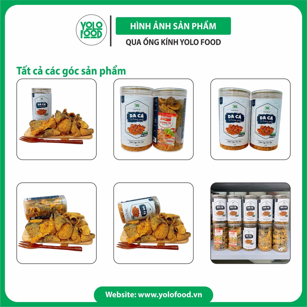 Da cá  trứng muối 220g YOLO FOOD đồ ăn vặt, ngon ,chất lượng ,đóng hộp atvstp ,da cá chiên giòn thơm lừng béo ngậy