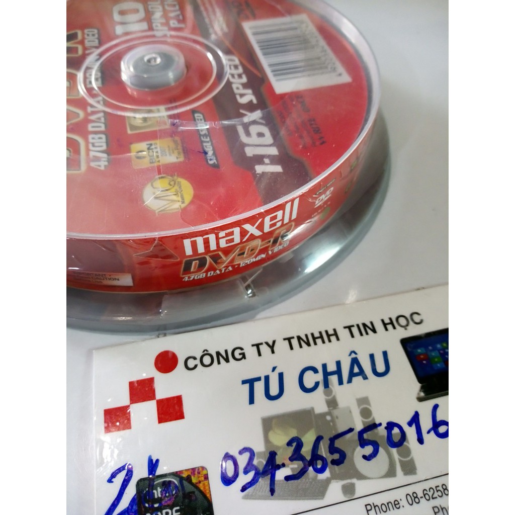 Đĩa trăng DVD-R MAXELL 1-16X Speed - 4.7GB - 120MIN _ HỘP 10 CÁI