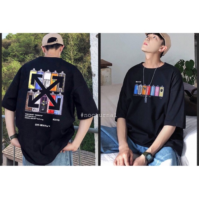 Áo thun tay lỡ Offwhite unisex