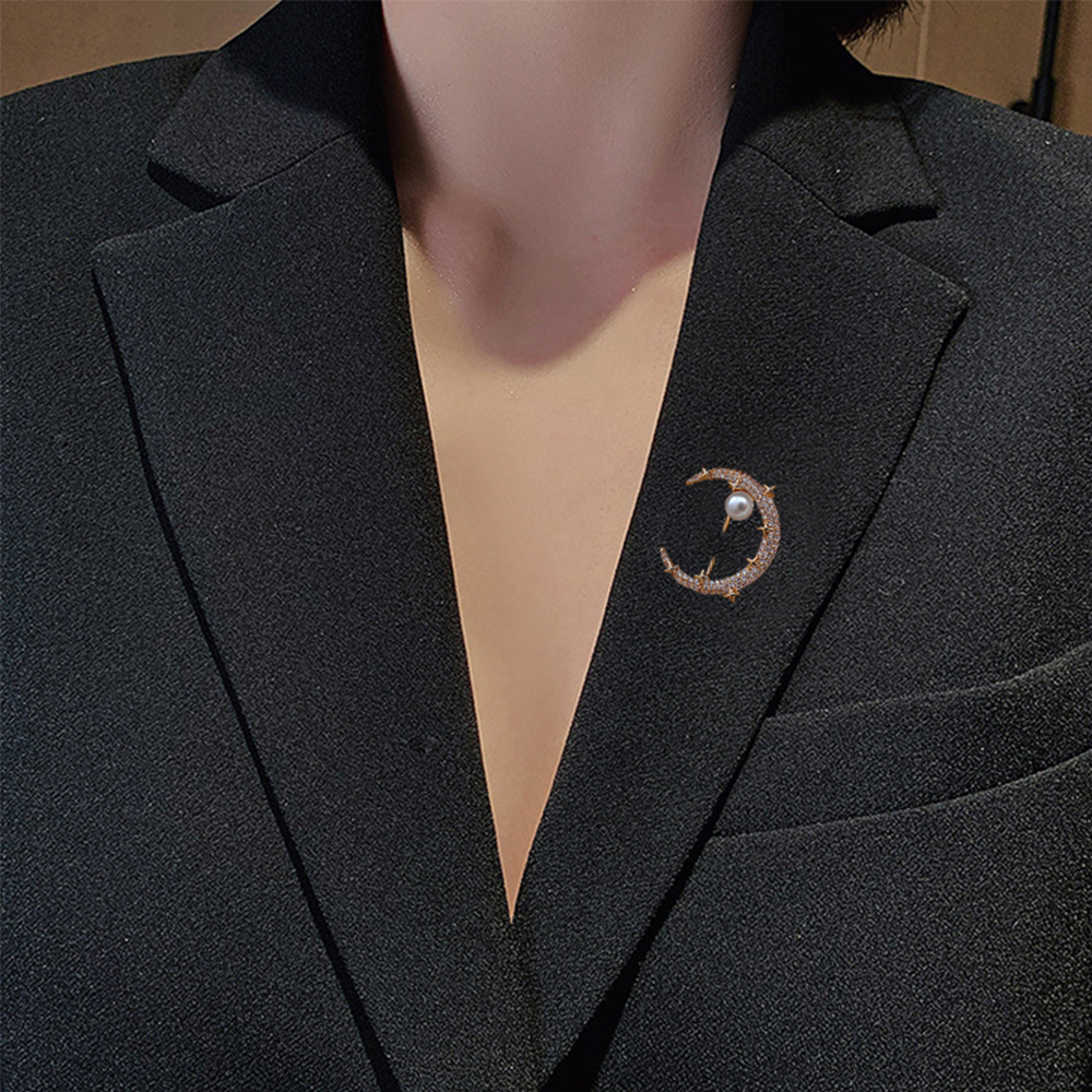 Ghim cài áo hình ngôi sao và mặt trăng thời trang dành cho nữ