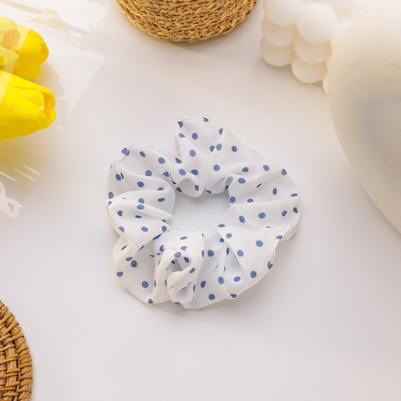 OIMG  Dây Cột Tóc Co Giãn In Họa Tiết Hoa Màu Xanh Dương Cho Nữ