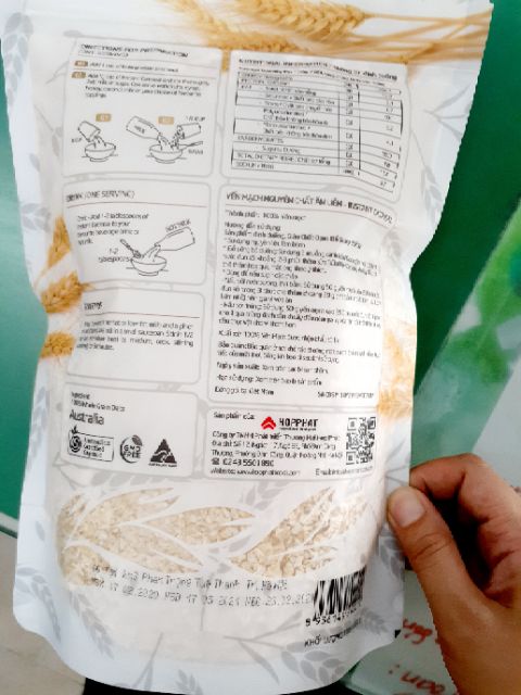 600g Yến mạch Organic nguyên chất ăn liền instant oatmeal