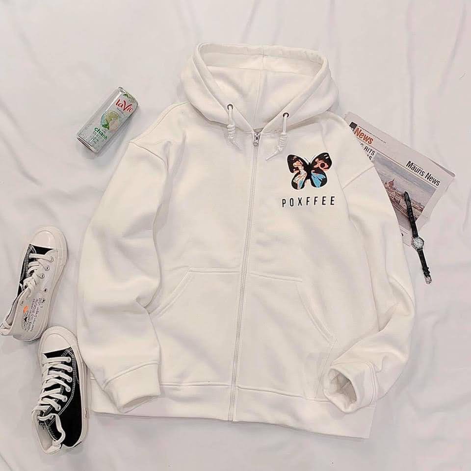 Áo khoác nam nữ nỉ ngoại dây kéo con bướm xinh | BigBuy360 - bigbuy360.vn