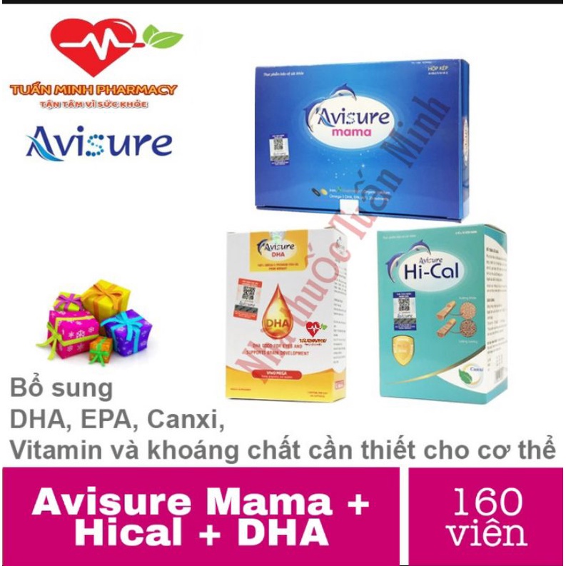Avisure mama + DHA + Canxi Hical - bổ sung canxi, DHA, EPA, vitamin và khoáng chất cho mẹ bầu