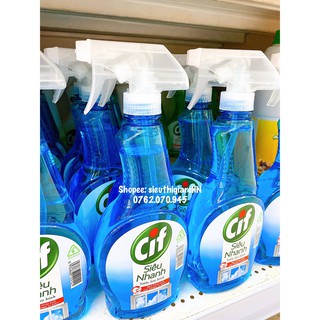 Nước lau kính CIF chai xịt 520ml