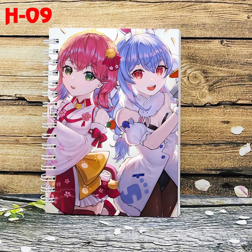 Sổ lò xo anime Hololive Gawr Gura - Usada Pekora(sổ 10x15cm, in hình 2 mặt khác nhau)