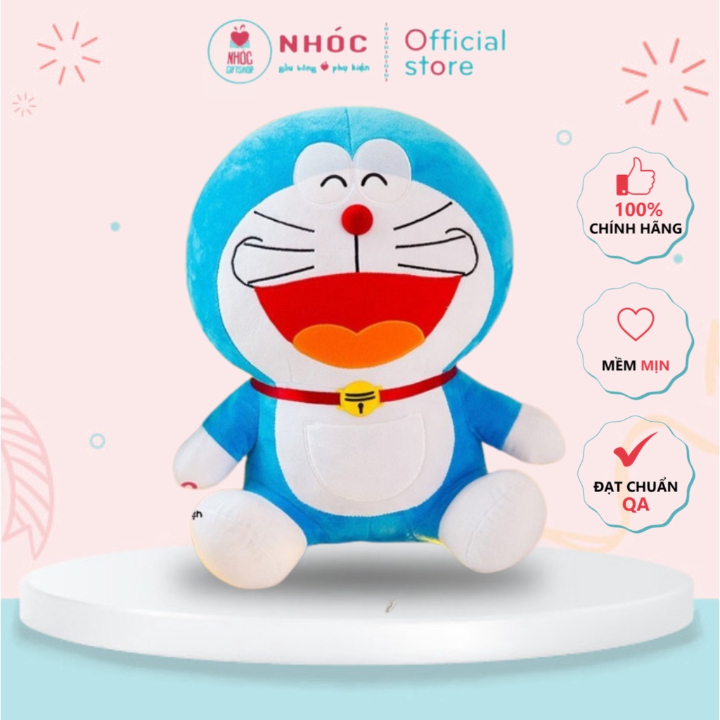 Thú bông Doraemon lông mịn ngồi TC Hàng Cao Cấp An Toàn Cho Bé Size Vừa - NHÓC