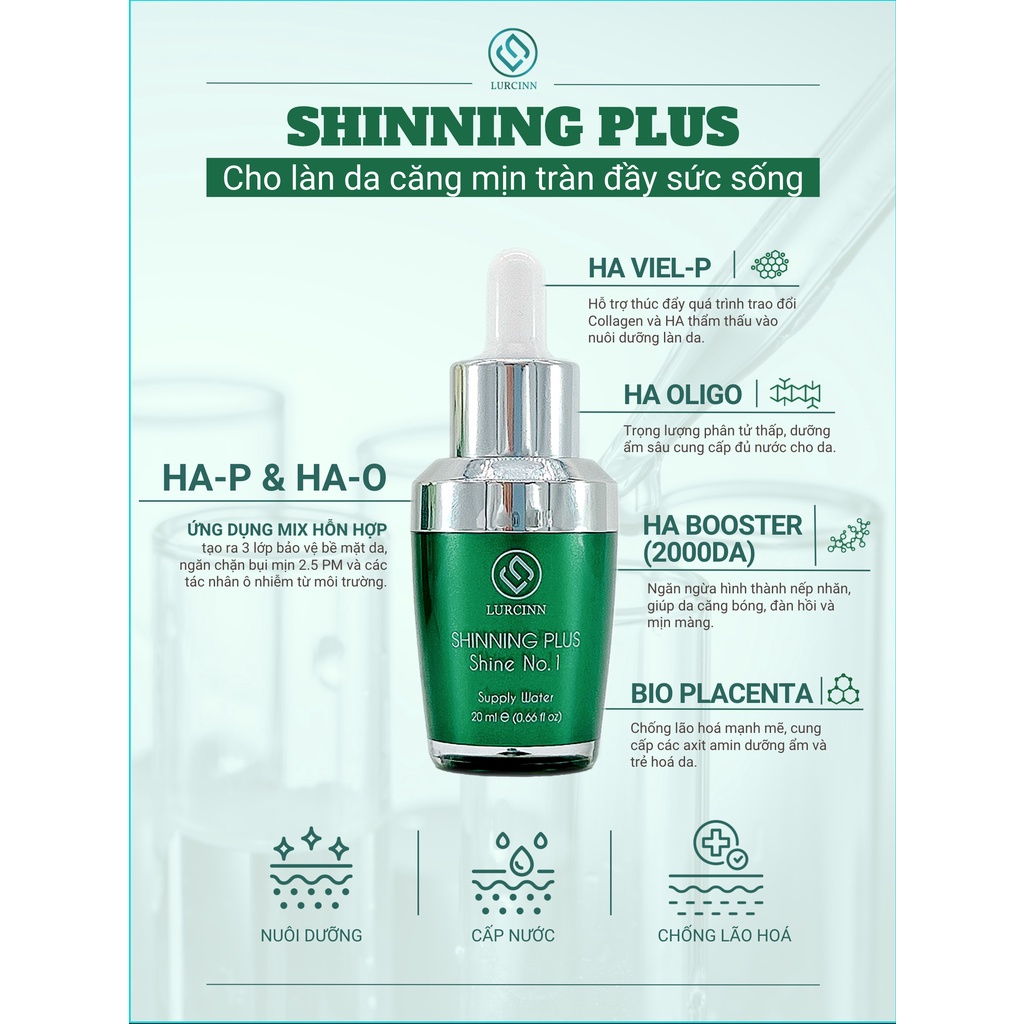 Tinh chất HA Cấp ẩm chuyên sâu LURCINN Shinning Plus Shine no 1 Serum - 10ml & 20ml