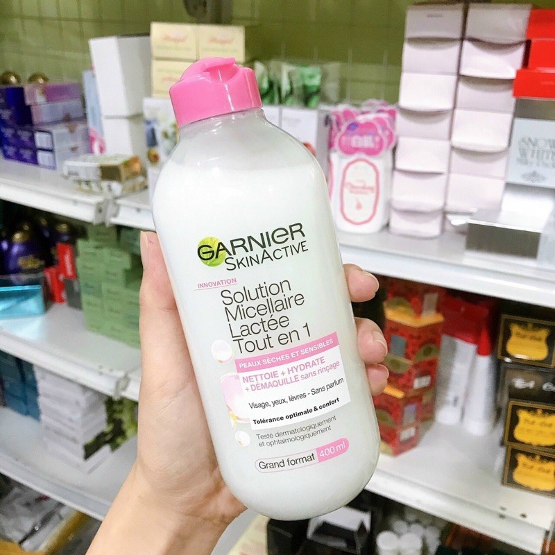 Nước Tẩy trang GARNIER Vàng/Xanh lá/Xanh dương/Hồng sữa /Hồng 400ml PHÁP