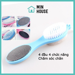 Chà gót chân đa năng 4 đầu mài dũa móng tay móng chân có đầu bàn chải chăm sóc móng tay chân hiệu quả