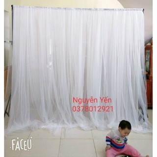 (Đã may sẵn) Rèm voan 2 lớp3m*2,5m trang trí Backdrop như hình
