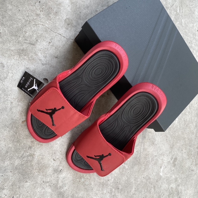 Dép jordan 1 đỏ nam (hình thật)