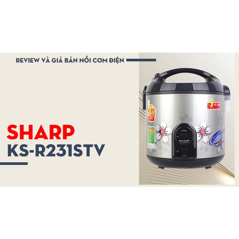 Nồi cơm điện Sharp 2.2 lít KS-R231STV MỚI 100% -Lòng nồi phủ chống dính -Bảo Hành 12 tháng