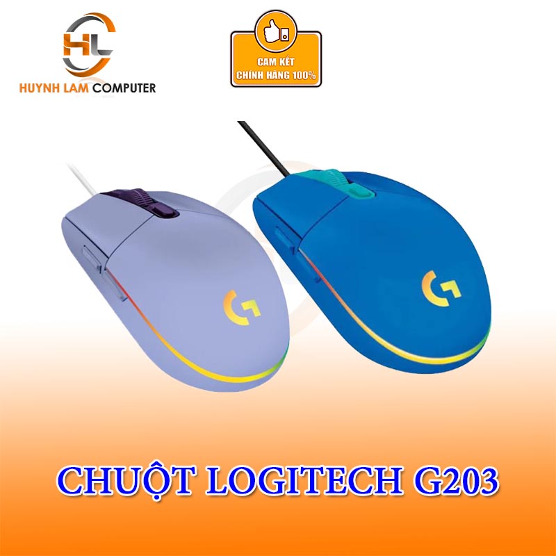 Chuột có dây Logitech G203 Lightsync Gaming - DGW phân phối