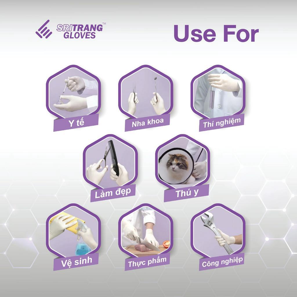 Găng tay y tế màu xanh Sri Trang Nitrile Không Bột 4.8g 100 chiếc/hộp