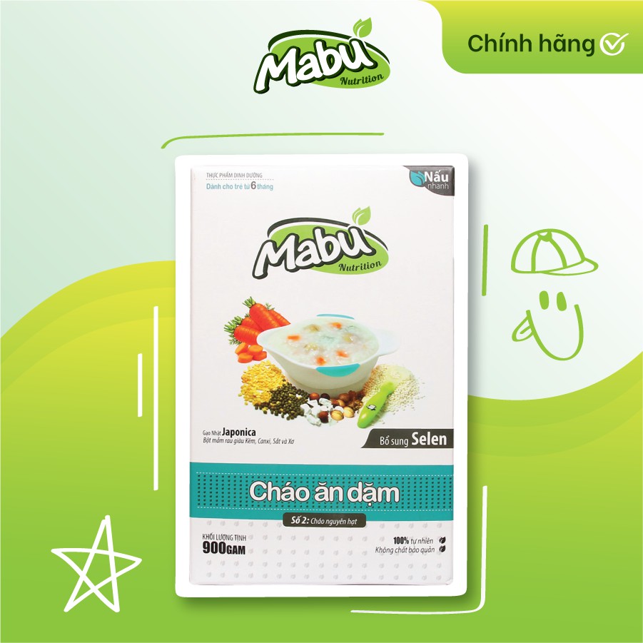 Cháo nguyên hạt cho bé Mabu (900g), cháo ăn dặm nấu nhanh cho bé từ 10 tháng tuổi đồ ăn dặm truyền thống, kiểu Nhật, BLW