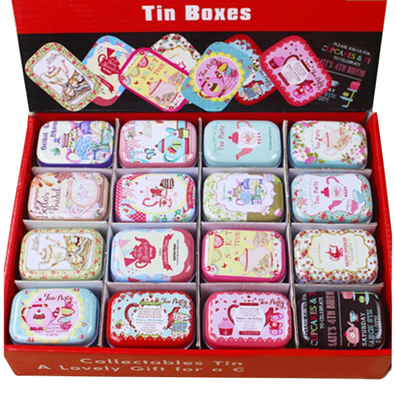 Hộp Thiếc Mini Họa Tiết Vân Đá Cẩm Thạch Đựng Nến