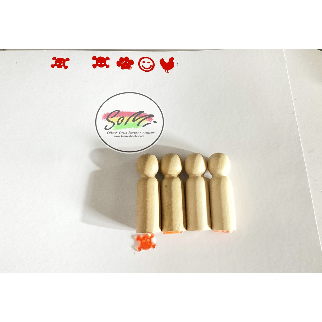 Con dấu sticker - con dấu tích điểm, logo kích thước nhỏ sử dụng cán gỗ