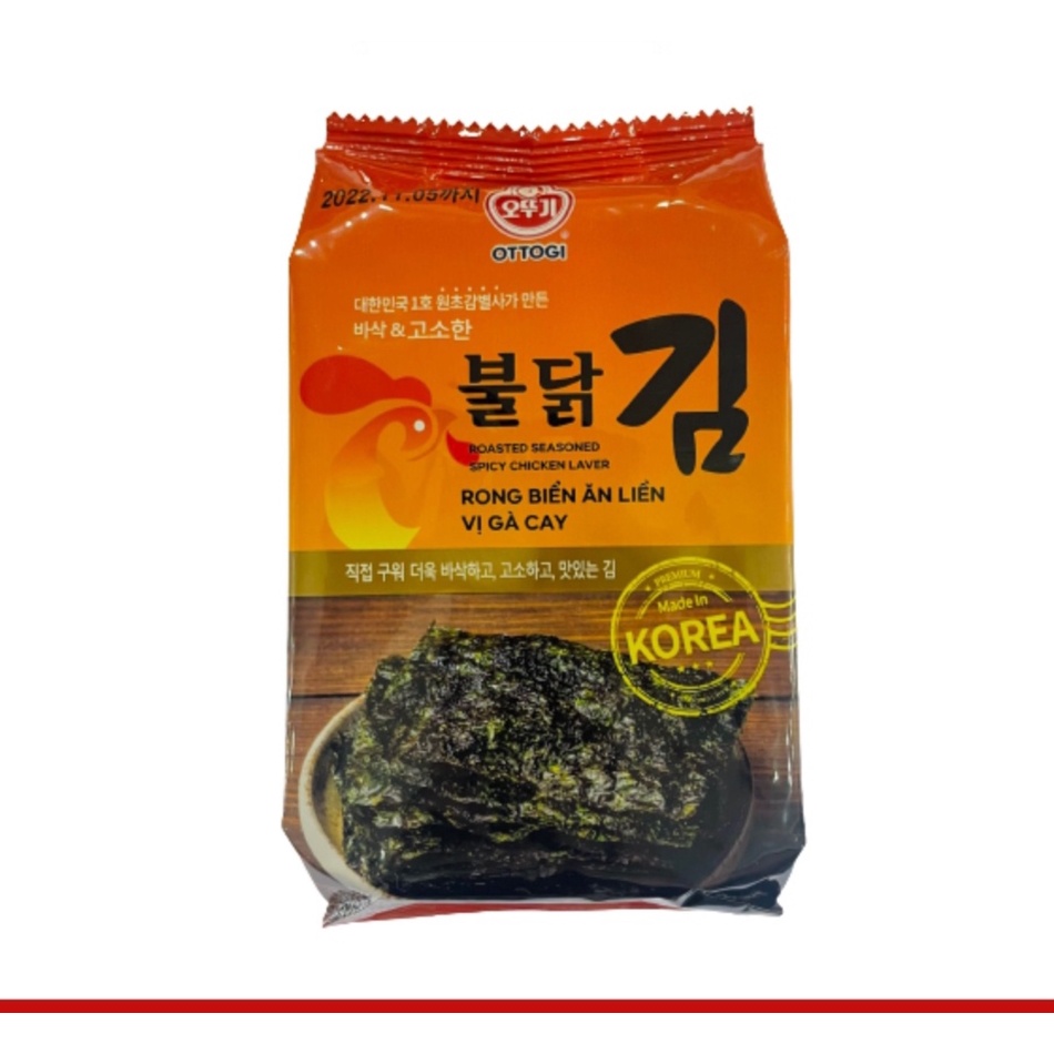 Rong biển ăn liền vị gà cay Ottogi túi 4.8g x 3 gói