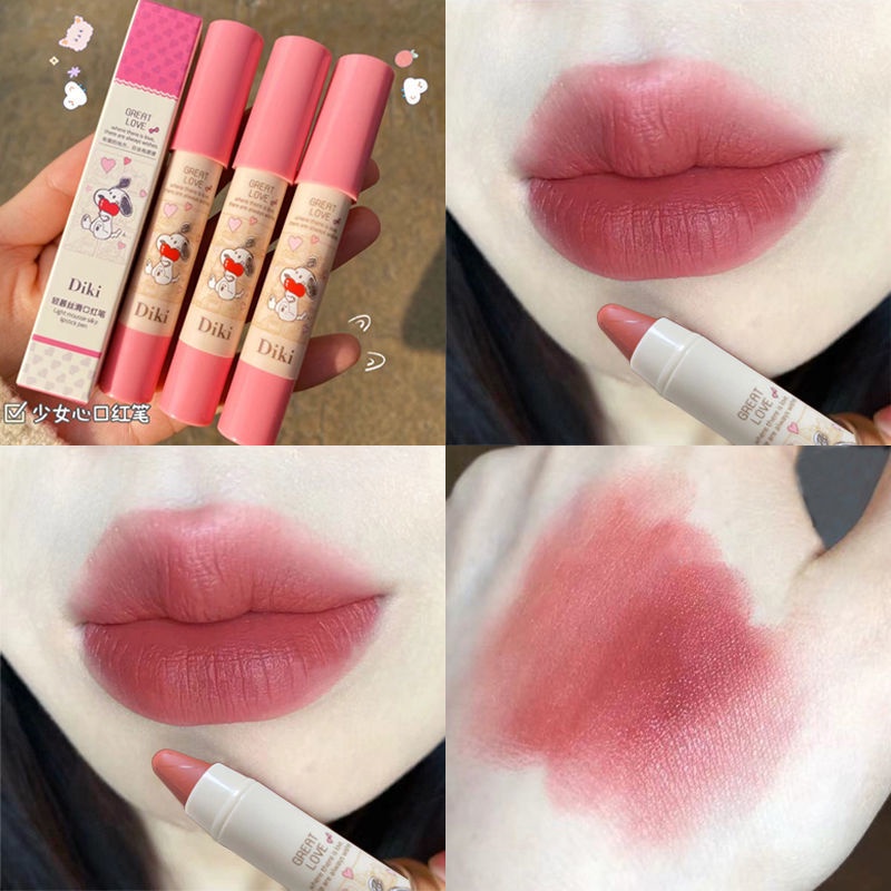 [Hàng mới về] Son môi DIKI hình bút chì màu lì lâu trôi không thấm nước in hình chú cún đáng yêu