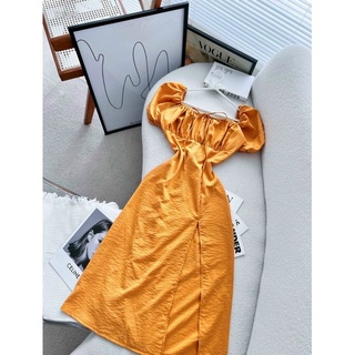 ĐẦM MAXI CỔ U XẺ ĐÙI