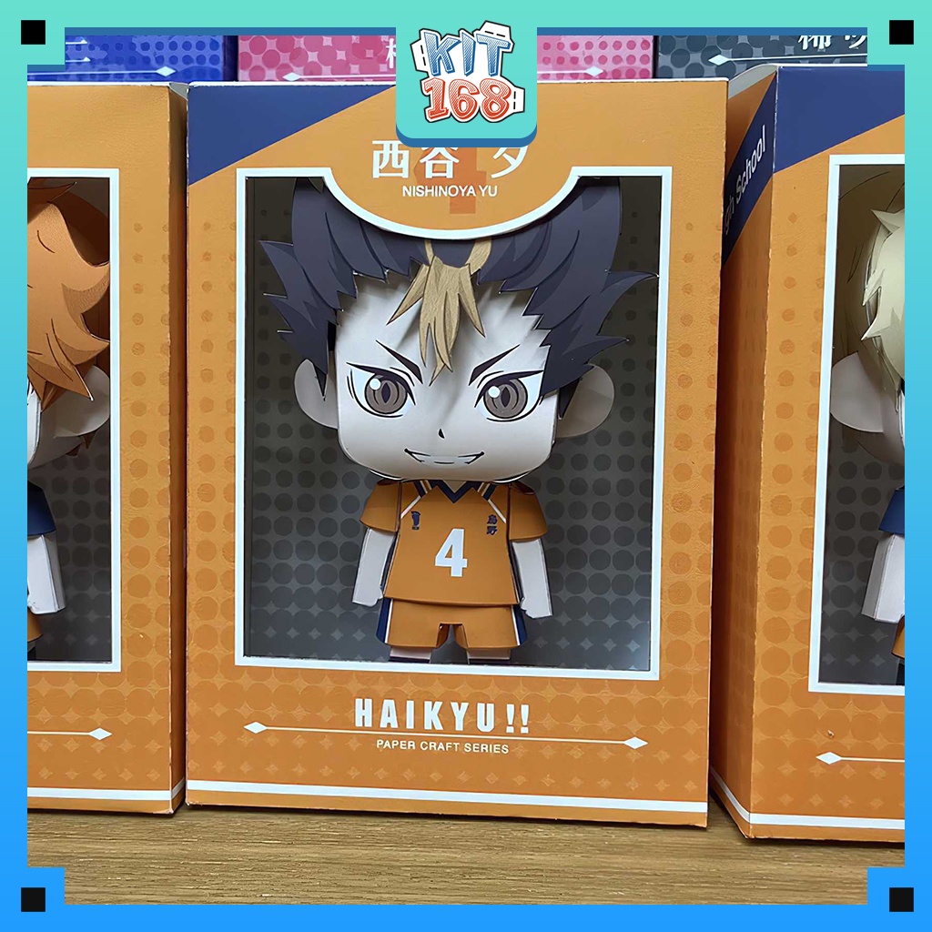 Mô hình giấy Anime Chibi Yu Nishinoya - Haikyuu!! + kit hộp trang trí