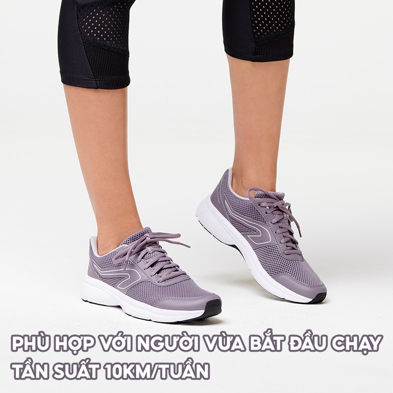 Giày Chạy Bộ Thể Thao Nữ KALENJI Run Cushion - Xám Tím