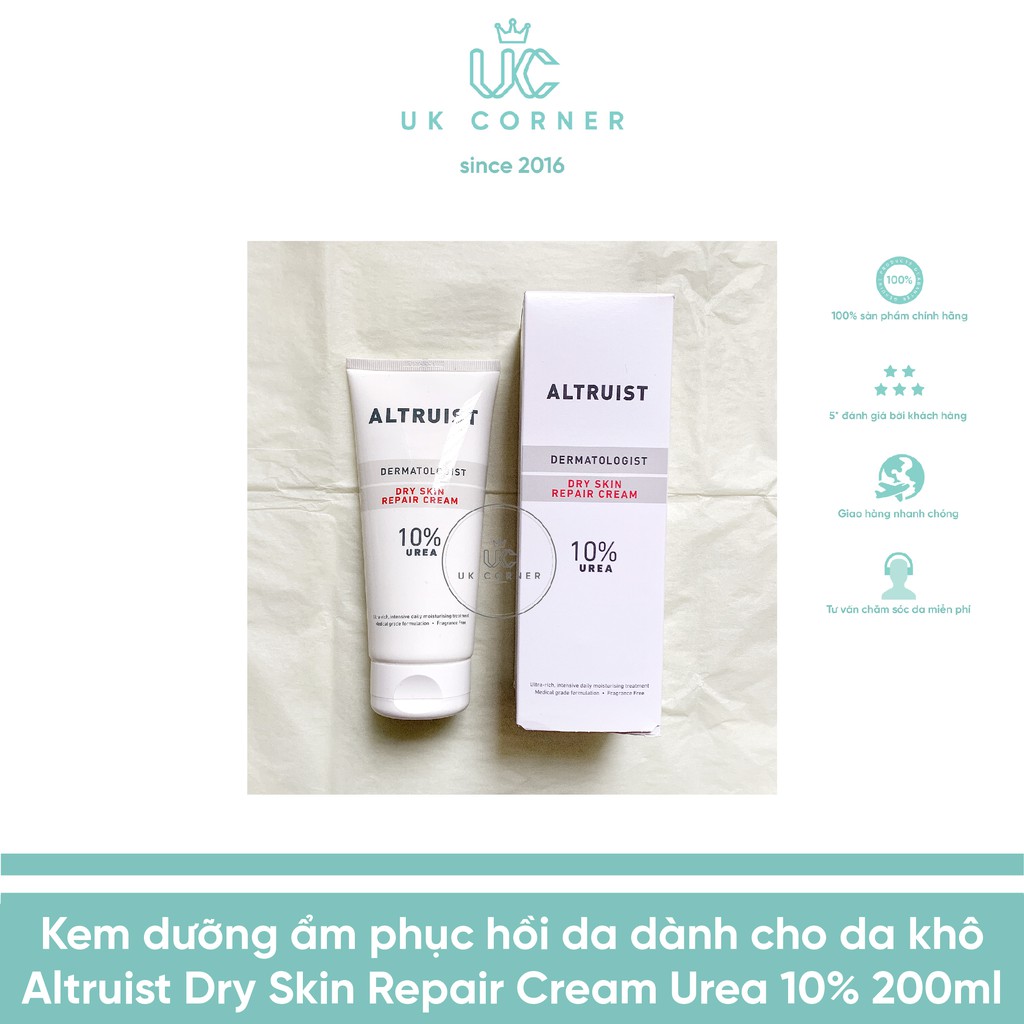 Kem dưỡng ẩm phục hồi da dành cho da khô Altruist Dry Skin Repair Cream Urea 10% 200ml