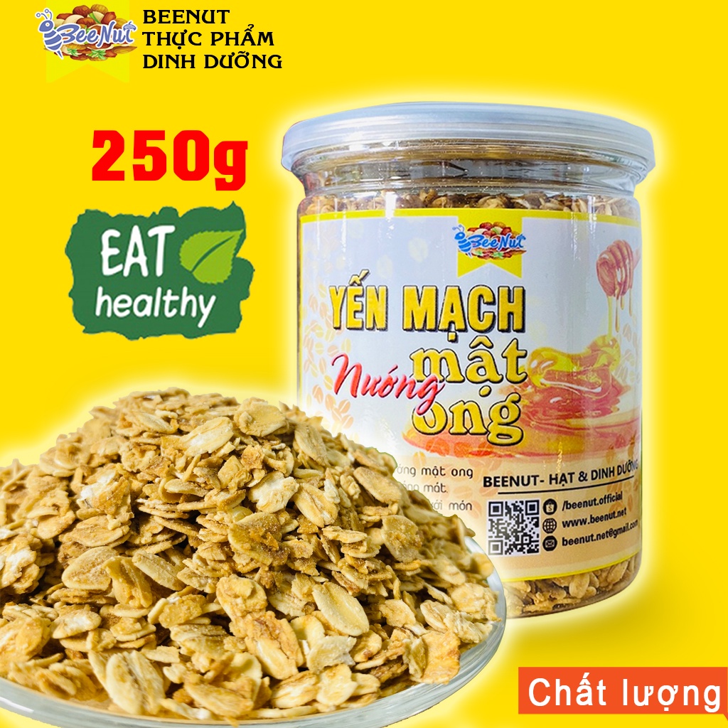 Yến mạch nướng mật ong vị truyền thống, yến mạch làm ngũ cốc granola - Thực phẩm healthy BeeNut