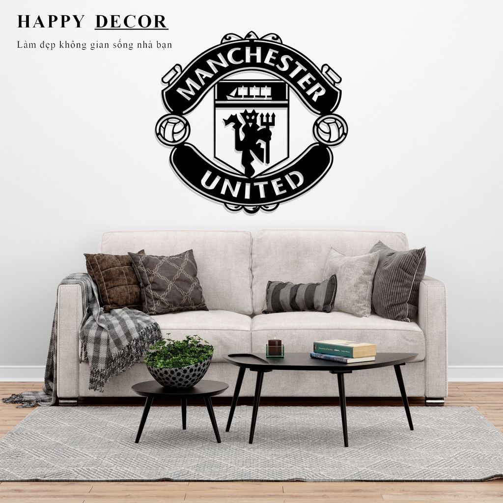 Tranh sắt treo tường logo đội bóng Manchester United trang trí phòng khách, phòng ngủ, góc làm việc, cửa hàng,.. HP115