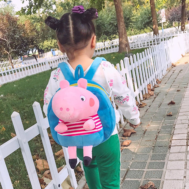 Cặp Học Sinh. Ba Lô Đi Học mini Siêu Nhẹ Hình Chú Heo Nhồi Bông Dễ Thương Cho Bé Mẫu Giáo