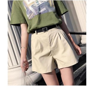 Quần short cạp cao xếp ly - hàng có sẵn