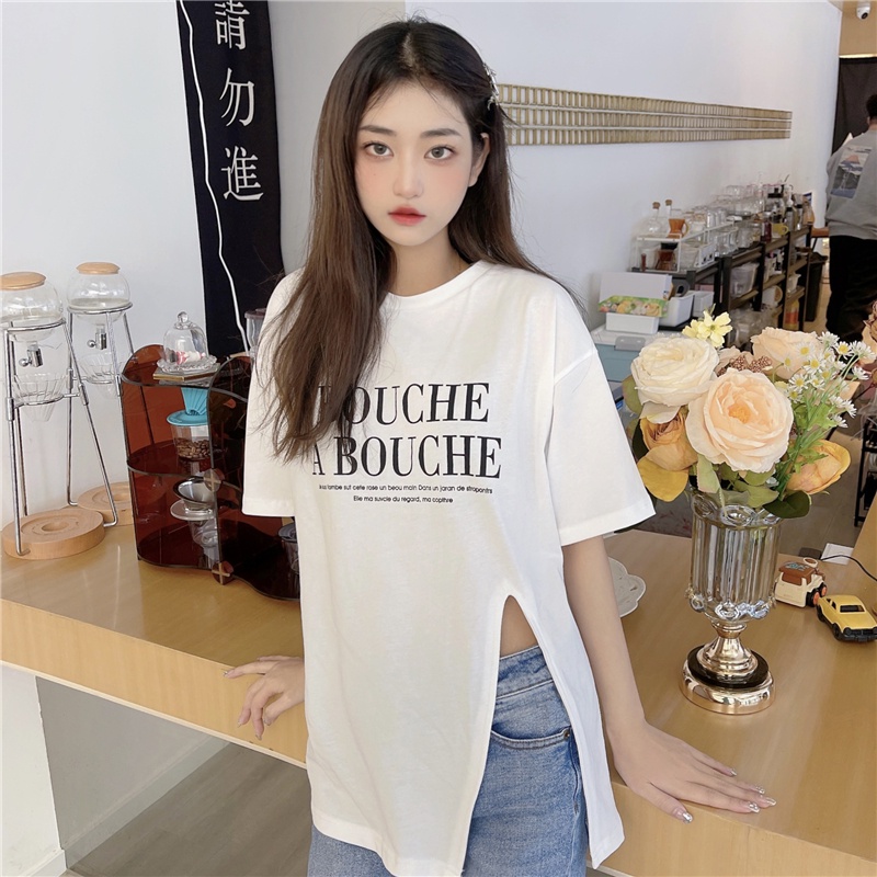 Áo Thun Nữ Ngắn Tay In Chữ Phong Cách Hàn Quốc Mới