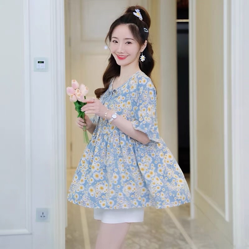 Áo bầu baby doll công sở mùa hè