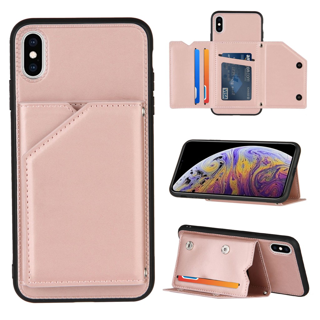 Ốp điện thoại dạng ví da có ngăn đựng thẻ cho iPhone X XS Max XR SE 2020 iPhone 8 iPh