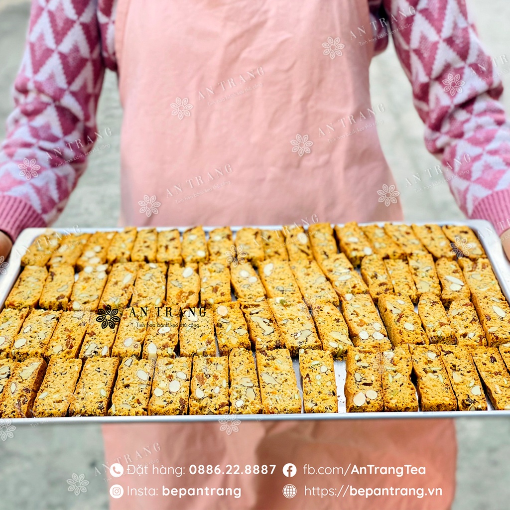 BÁNH BISCOTTI - Bánh Ăn Kiêng eo thon Giảm cân, phù hợp cho gym, eatclean | 3 vị độc lạ - Bánh Nướng Hạt kiểu Ý