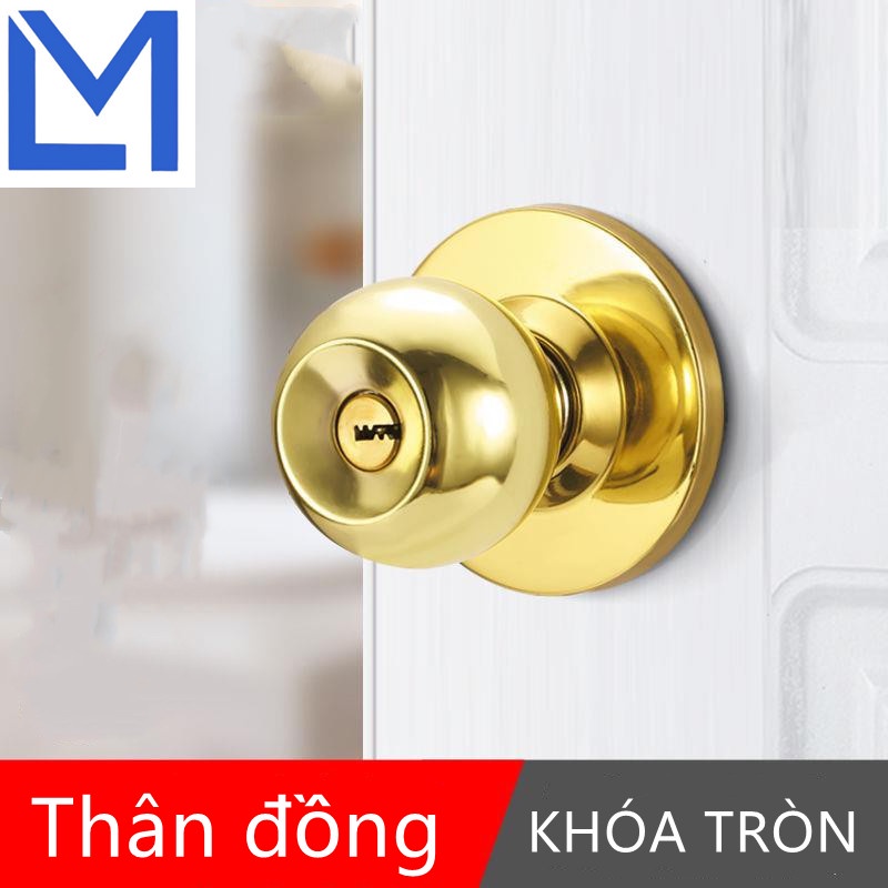 Ổ Khoá inox Tay Nắm Tròn dùng cho phòng ngủ, phòng tắm bền đẹp khoá nhà vệ sinh