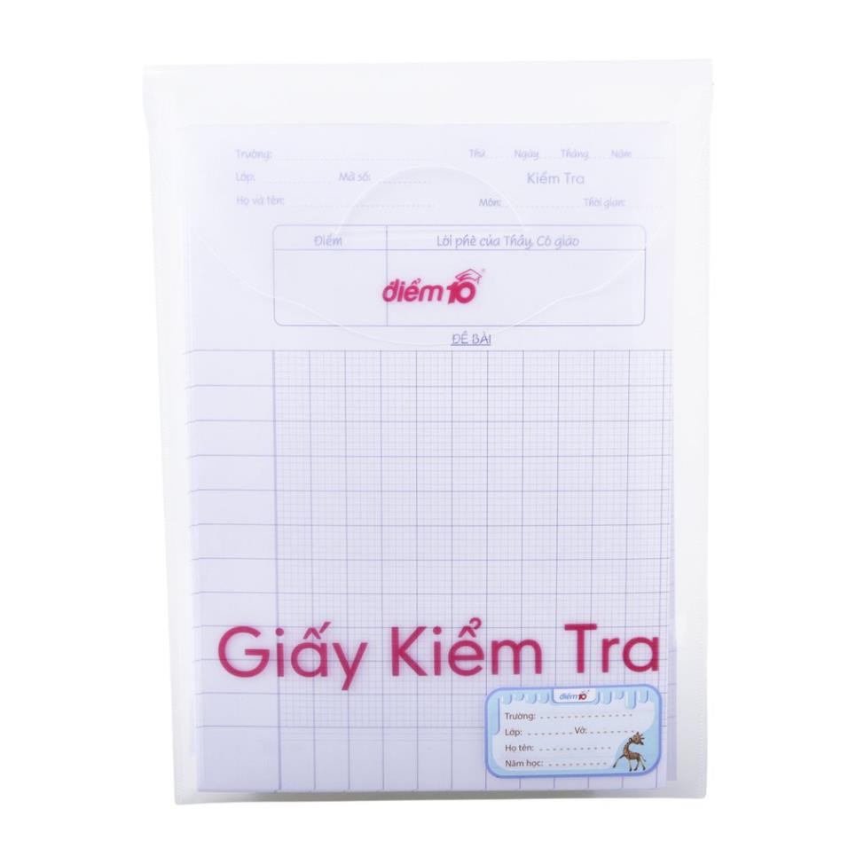 Giấy kiểm tra Điểm 10 TP-GKT04 (5 ô ly ) - 20 tờ đôi và 6 tờ đơn/xấp