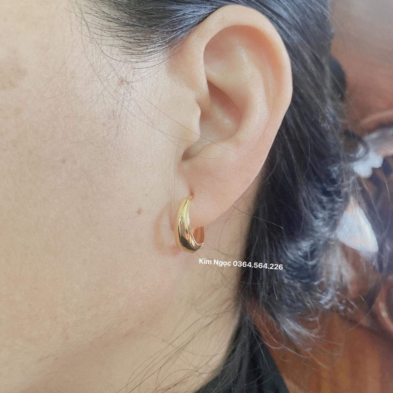 Bông tai mo trơn mạ vàng cao cấp xịn rẻ đẹp Kim Ngọc