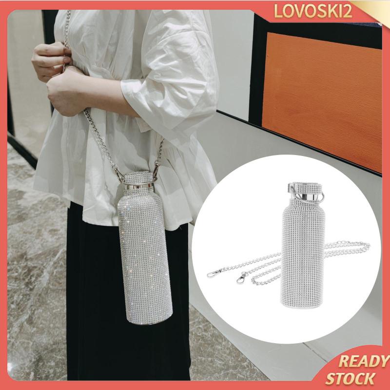 Bình nước giữ nhiệt bằng thép không gỉ đính kim cương lấp lánh