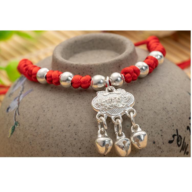 Vòng tay trường mệnh khóa tình yêu sợi chỉ đỏ lắc đeo tay nam nữ