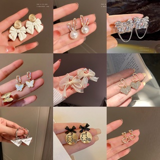 Khuyên Tai Hình Bông Hoa Đính Nơ Phong Cách Hàn Quốc Thời Trang Cho Nữ