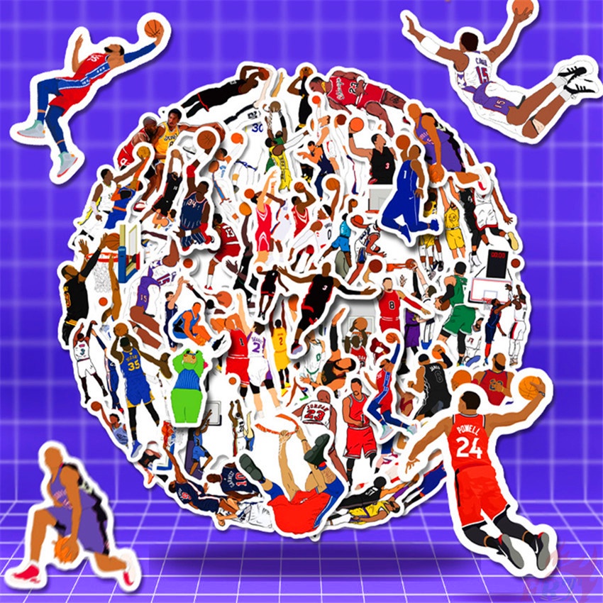 ❉ Nba Miếng Dán Hình Siêu Sao Bóng Rổ Số 02 ❉ Bộ 50 Miếng Dán Chống Thấm Nước Họa Tiết Thời Trang Dùng Trang Trí