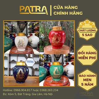 Bình đựng trà khô bát tràng cao cấp - hũ đựng trà 200g
